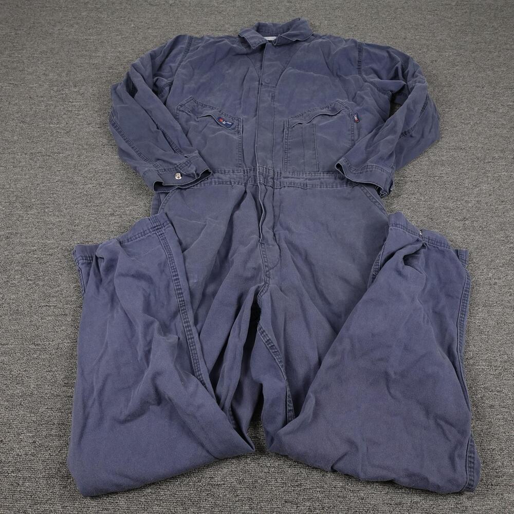 LAPCO FR Coveralls Mens Large Regular Blue Twill Flame Resistant CAT 2 Workwear